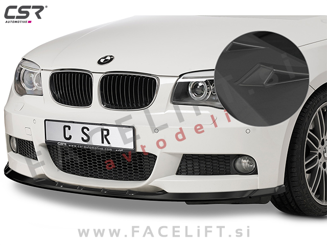 BMW 1 Cabriolet Coupe E82 E88 LCI M 11-13 podaljšek sprednjega odbijača črni (mat)