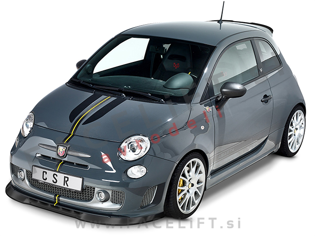 Fiat 500 Abarth 12-15 podaljšek sprednjega odbijača črni (sijaj)