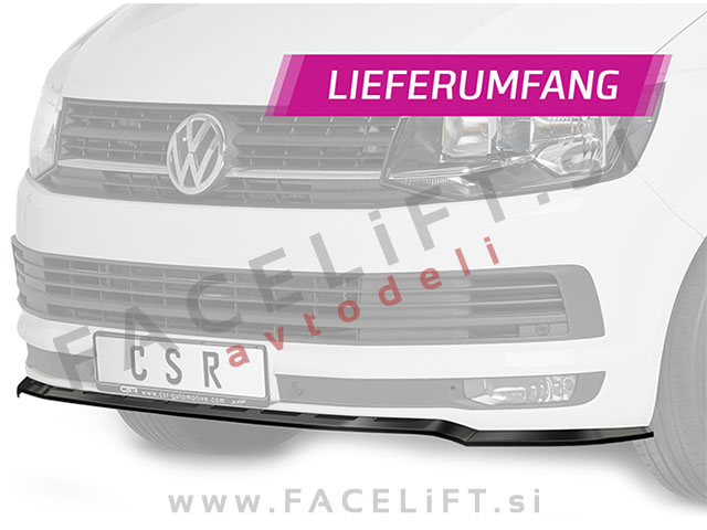 VW T6 15-19 podaljšek sprednjega odbijača črni mat