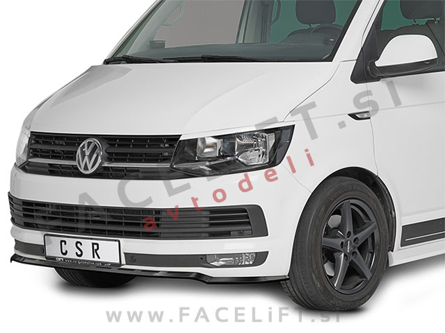 VW T6 15-19 podaljšek sprednjega odbijača črni sijaj