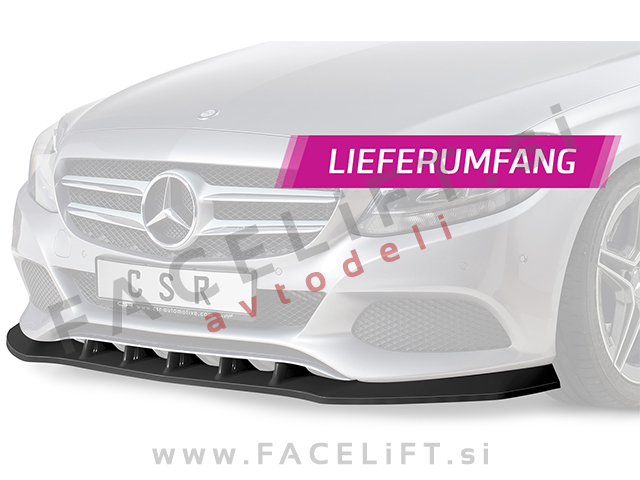 Mercedes C W205 14-18 podaljšek sprednjega odbijača črni (mat)