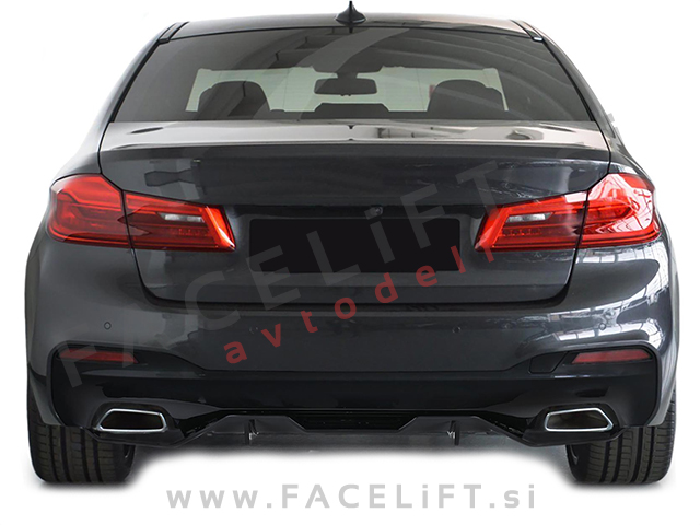 BMW 5 Limuzina G30 M 17- difuzor črni (mat)