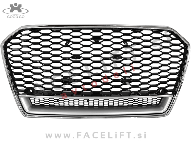 Audi A6 4G C7 14-18 maska RS6 izgled kromirana črna