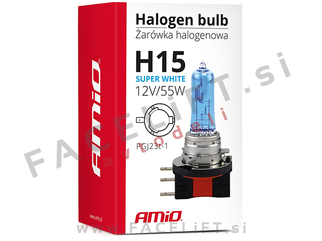 Halogenska žarnica Super White H15 (PGJ23t-1) 15/55W 12V