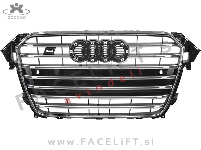 Audi A4 B8 8K 11-15 maska S4 izgled črna kromirana (sijaj) Audi A4 B8 8K 11-15 maska S4 izgled črna kromirana (sijaj)