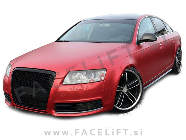 Audi A6 C6 4F 08-11 maska RS6 izgled črna (sijaj)