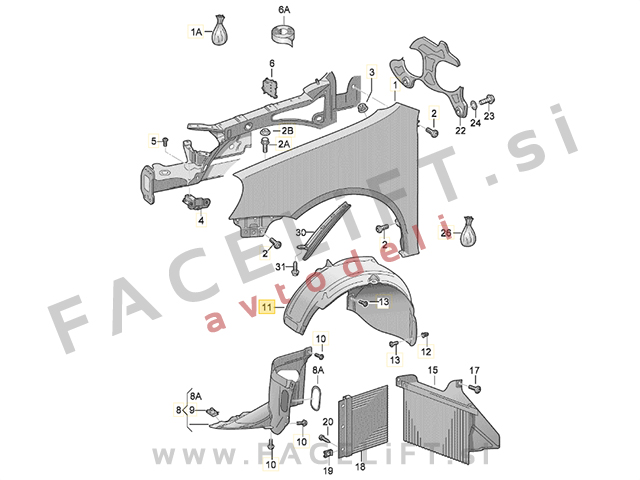 VW Golf Plus 05-09 sprednji kolotek, zadnji del desni VW Golf Plus 05-09 sprednji kolotek, zadnji del desni