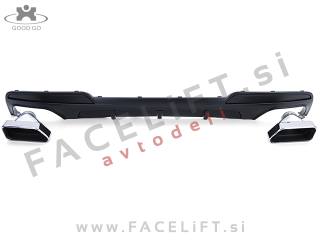 BMW 5 F10 F11 10-17 difuzor z nastavki za izpuh M-Performance črni (mat)