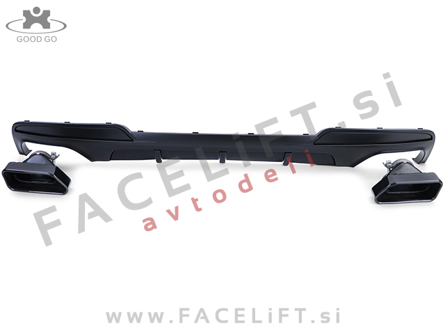 BMW 5 F10 F11 10-17 difuzor z nastavki za izpuh M-Performance črni (mat) BMW 5 F10 F11 10-17 difuzor z nastavki za izpuh M-Performance črni (mat)
