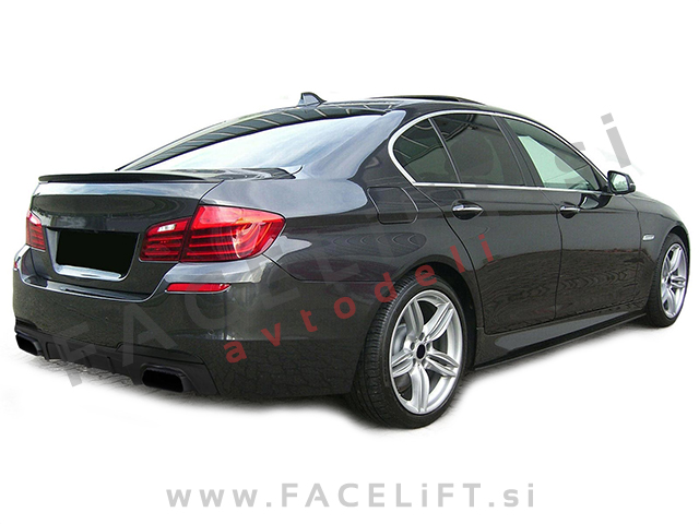 BMW 5 F10 F11 10-17 difuzor z nastavki za izpuh M-Performance črni (mat)