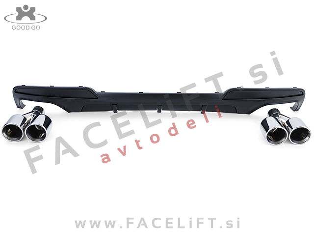 BMW 5 F10 F11 10-17 difuzor z nastavki za izpuh M-Performance črni (mat)