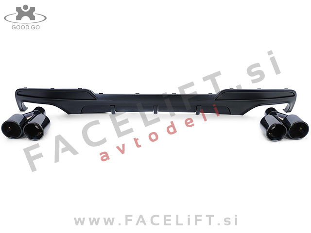 BMW 5 F10 F11 10-17 difuzor z nastavki za izpuh M-Performance črni (mat)