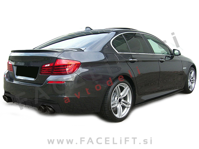 BMW 5 F10 F11 10-17 difuzor z nastavki za izpuh M-Performance črni (mat)