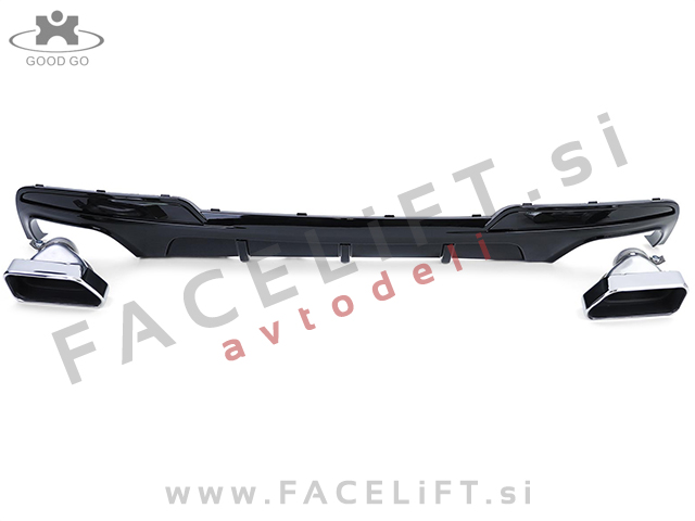 BMW 5 F10 F11 10-17 difuzor z nastavki za izpuh M-Performance črni (sijaj)