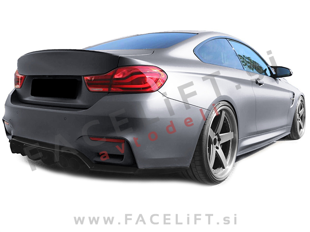 BMW M4 F82 F83 14- difuzor M-Performance izgled črni (sijaj)