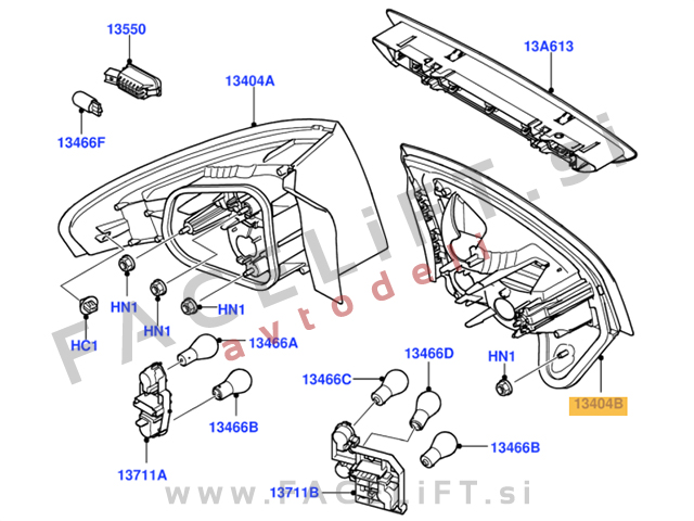 Ford Mondeo Limuzina 07-10 zadnja notranja luč leva