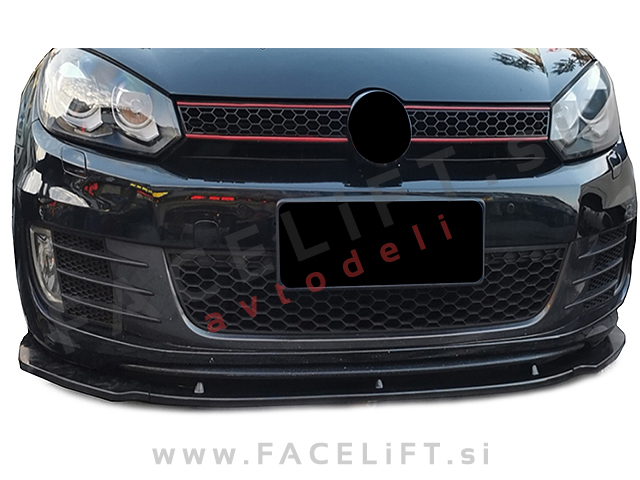 VW Golf 6 GTI 08-12 podaljšek sprednjega odbijača črni (sijaj)