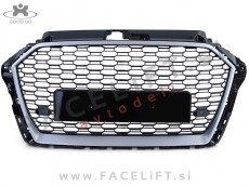 Audi A3 8V 16-20 maska RS3 izgled črna (sijaj), srebrna (mat) Audi A3 8V 16-20 maska RS3 izgled črna (sijaj), srebrna (mat)