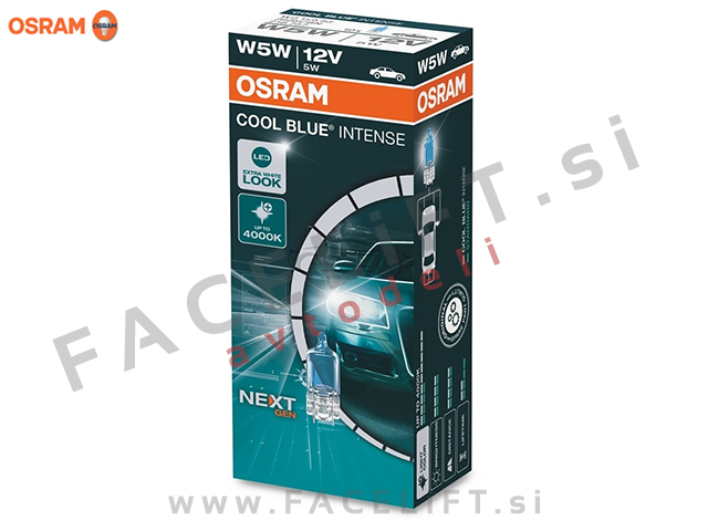 Halogenska žarnica Osram Cool Blue Intense Next Gen T10 W5W 4000K 12V