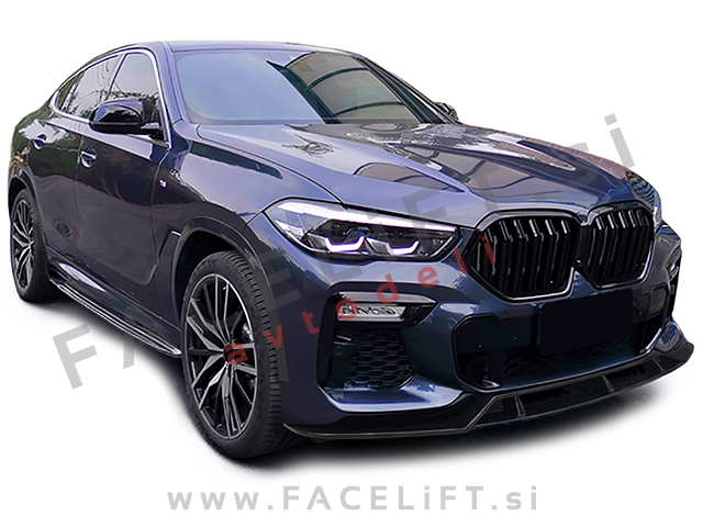 BMW X6 G06 M Sport 19- podaljšek sprednjega odbijača črni (sijaj)