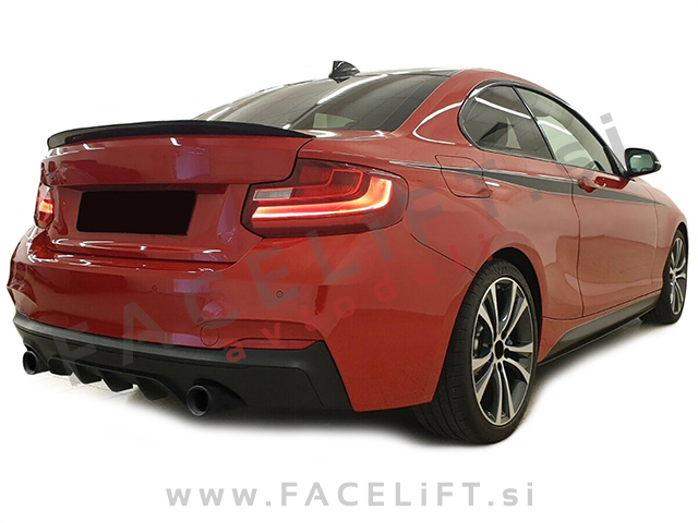 BMW 2 F22 F23 M 13-21 difuzor M-Performance izgled črni (mat)