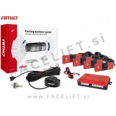 Parkirni senzorji PDC z piskačem 4x senzor brez roba črni 12V