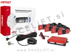 Parkirni senzorji PDC z piskačem 4x senzor brez roba črni 12V