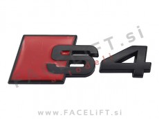 Audi S4 emblem (3D nalepka) črna (mat) Audi S4 emblem (3D nalepka) črna (mat)