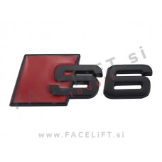 Audi S6 emblem (3D nalepka) črni (mat)