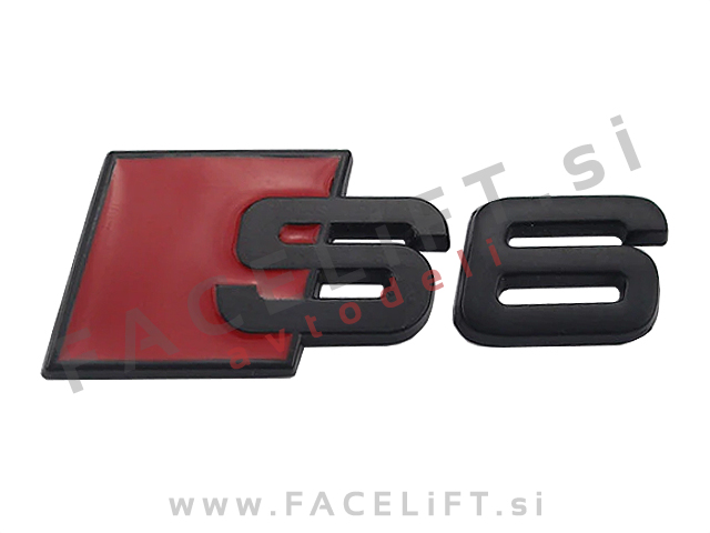 Audi S6 emblem (3D nalepka) črni (mat)