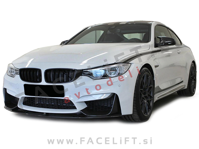 BMW 4 F32 F33, M4 F82 F83 13- podaljšek sprednjega odbijača karbon sijaj