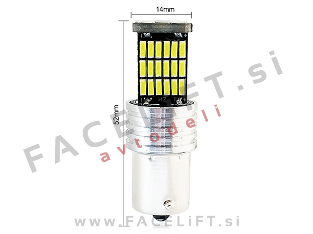 LED žarnica P21W (BA15s / 1156) 45x LED (4014) 5W 850lm CANBUS 12V