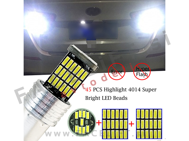 LED žarnica P21W (BA15s / 1156) 45x LED (4014) 5W 850lm CANBUS 12V