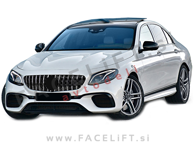 Mercedes E W213 16-20 sprednji odbijač z masko AMG izgled PDC Mercedes E W213 16-20 sprednji odbijač z masko AMG izgled PDC