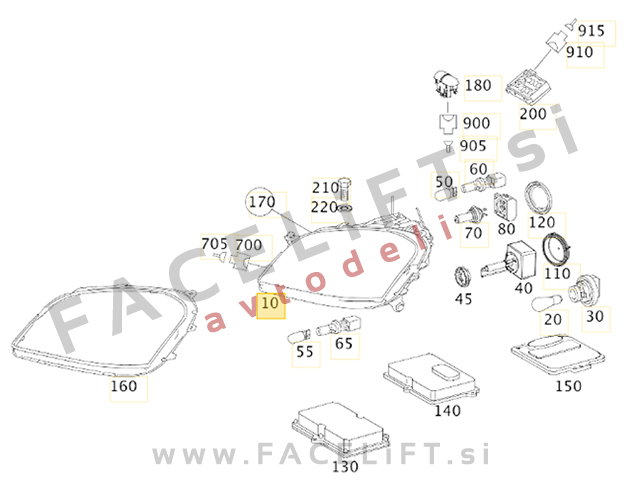 Mercedes ML W164 08-11 žaromet levi Mercedes ML W164 08-11 žaromet levi