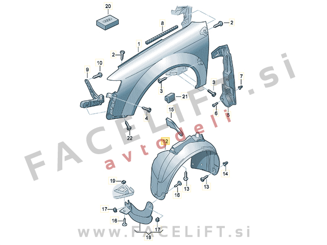 Audi A4 B6 8E 00-04 sprednji kolotek desni Audi A4 B6 8E 00-04 sprednji kolotek desni