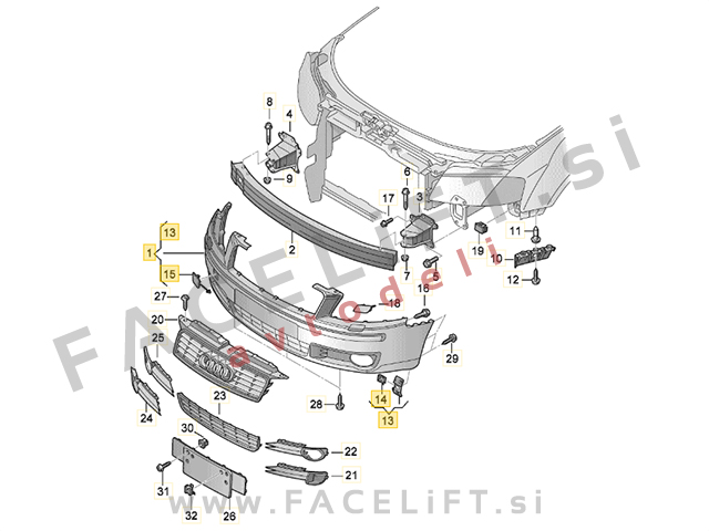 Audi A3 8P 03-05 sprednji odbijač