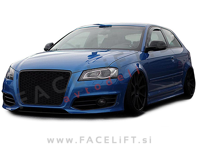 Audi A3 8P 8PA 08-12 maska RS3 izgled črna sijaj
