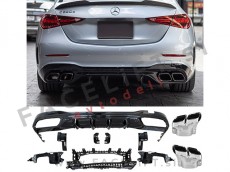 Mercedes C S206 W206 AMG Line 21- difuzor z nastavki za izpuh AMG C63 izgled