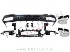 Mercedes C S206 W206 AMG Line 21- difuzor z nastavki za izpuh AMG C63 izgled