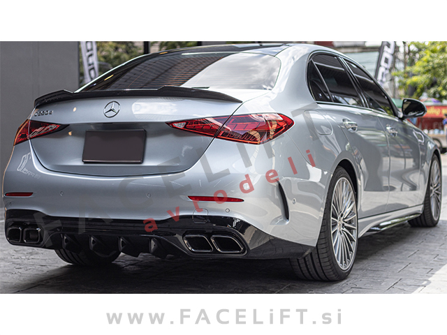 Mercedes C S206 W206 AMG Line 21- difuzor z nastavki za izpuh AMG C63 izgled