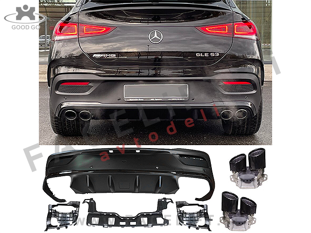 Mercedes GLE Coupe C167 AMG Line 19- difuzor z nastavki za izpuh AMG 53 izgled Mercedes GLE Coupe C167 AMG Line 19- difuzor z nastavki za izpuh AMG 53 izgled