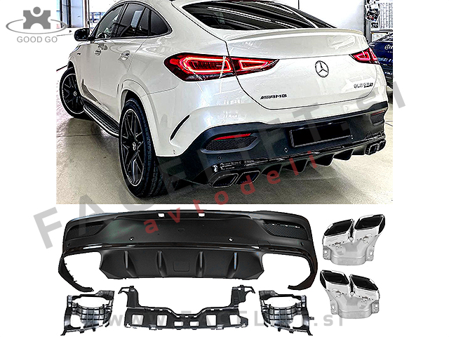 Mercedes GLE Coupe C167 AMG Line 19- difuzor z nastavki za izpuh AMG 63 izgled