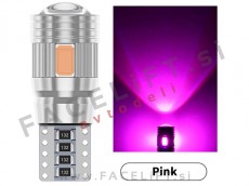 LED žarnica T10 W5W 6x SMD (5630) CANBUS 12V pink