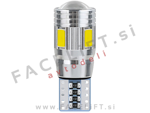 LED žarnica T10 W5W 6x SMD (5630) CANBUS 12V pink