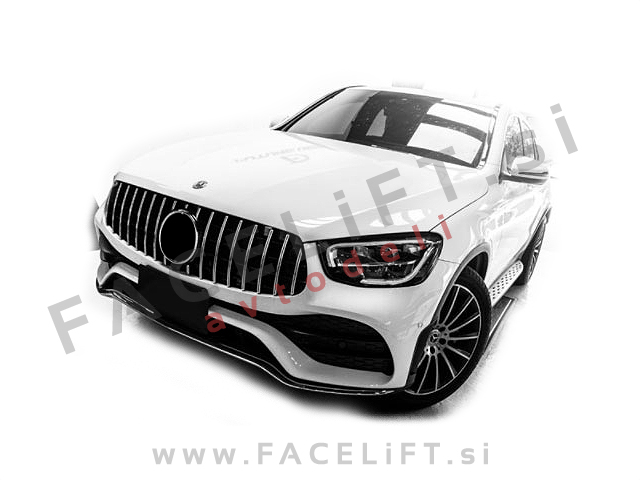 Mercedes GLC C253 X253 AMG-Line 19-22 maska GT izgled črna kromirana (sijaj)