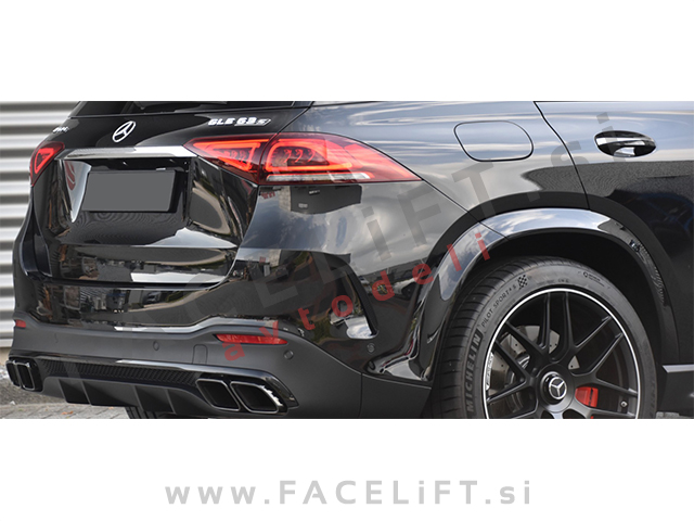 Mercedes GLE SUV W167 AMG Line 19- difuzor z nastavki za izpuh AMG 63 izgled
