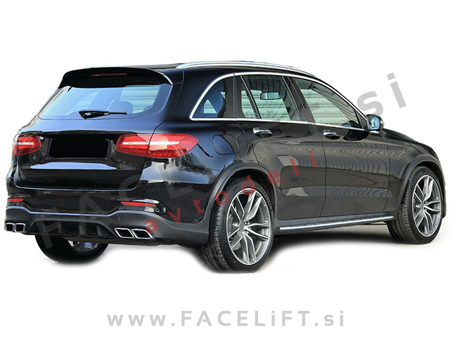 Mercedes GLC X253 AMG Line 15-19 difuzor z nastavki za izpuh kromirani sijaj