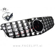 Mercedes C S204 W204 07-14 maska GT izgled črna kromirana (sijaj)