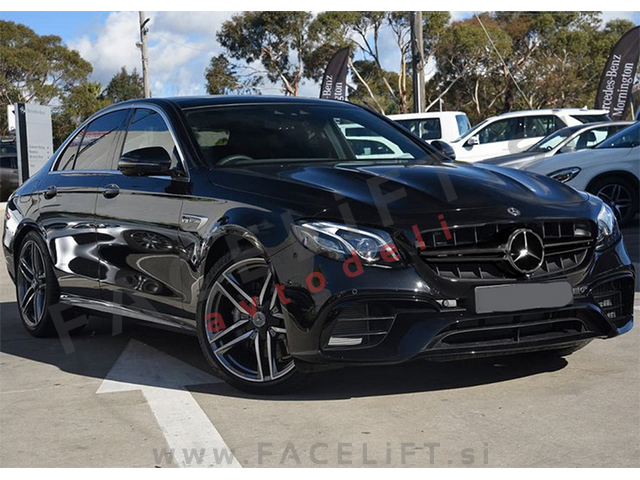 Mercedes E A238 C238 S213 W213 16-20 maska AMG E63 izgled črna (sijaj)